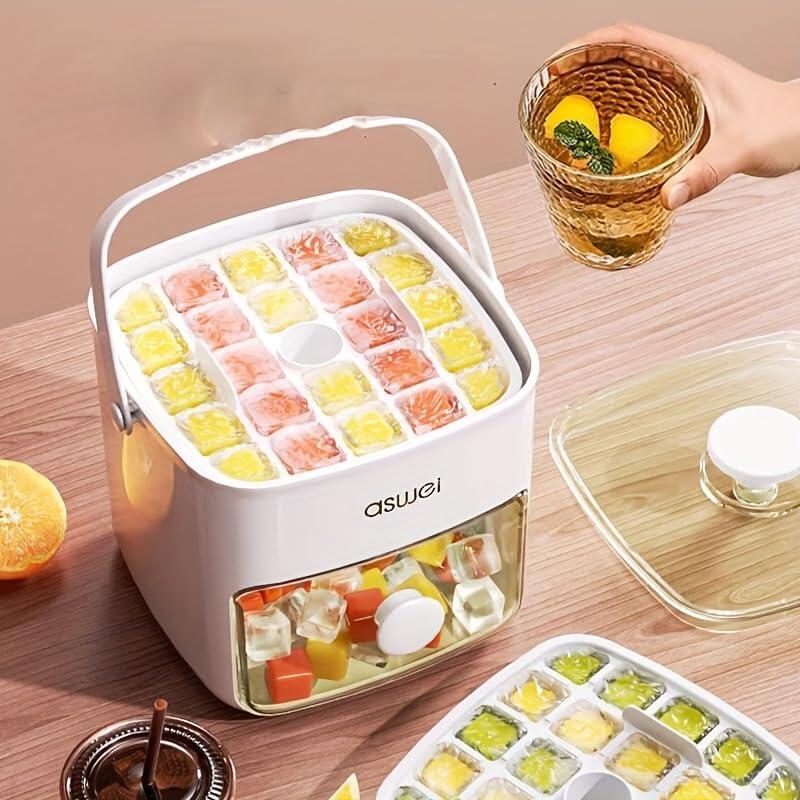 MÁQUINA DE GELO 2 EM 1 COM BANDEJA E TAMPA — MAIS GELO, MENOS CONFUSÃO!