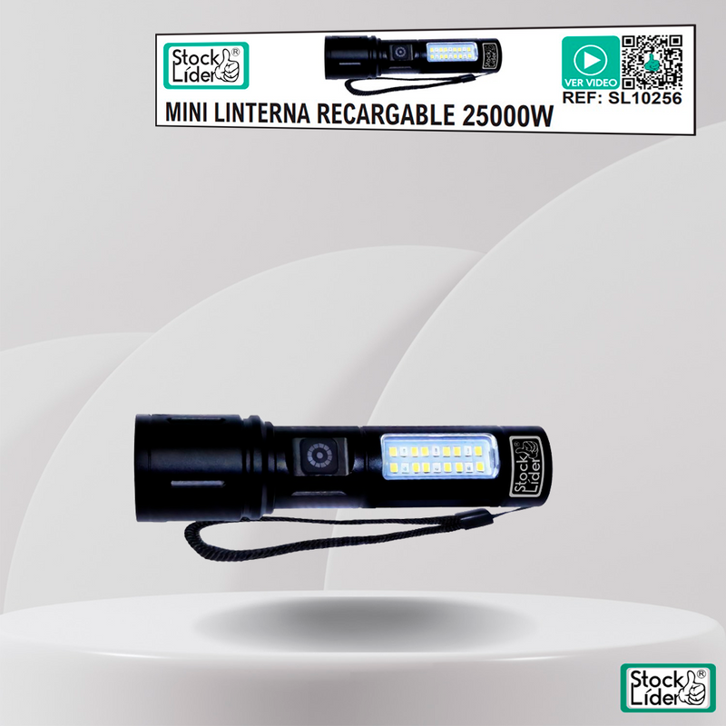 Mini Lanterna Recarregável 25000W – Iluminação extrema na palma da tua mão