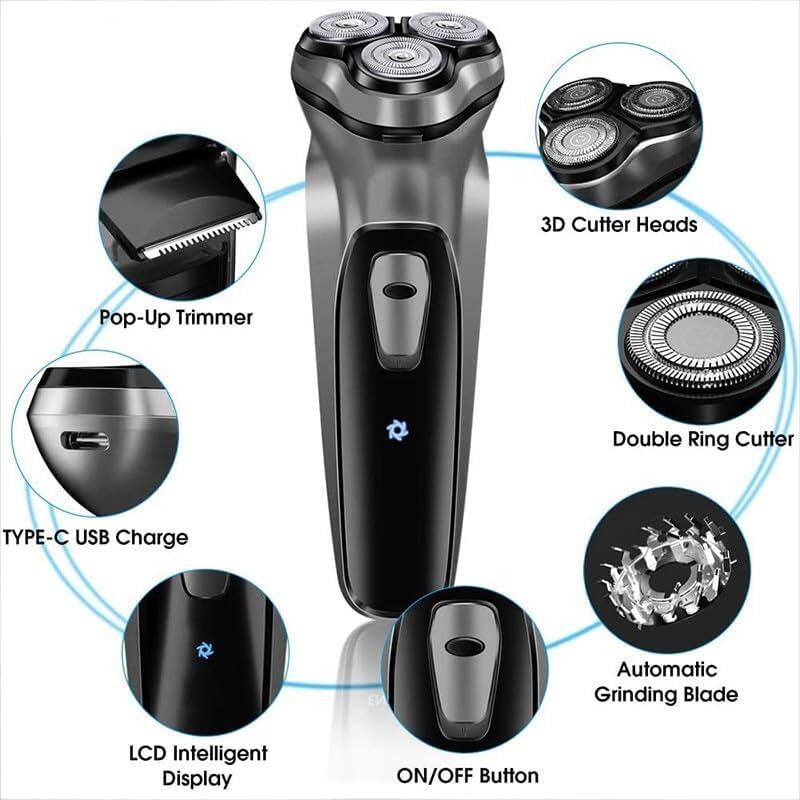 Afeitadora Eléctrica Giratória para Homens – Estilo, Precisão e Conforto Todos os Dias