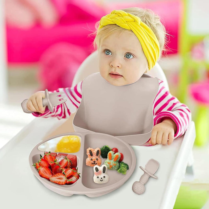 Kit de Talheres de Silicone para Bebê – 6 Peças