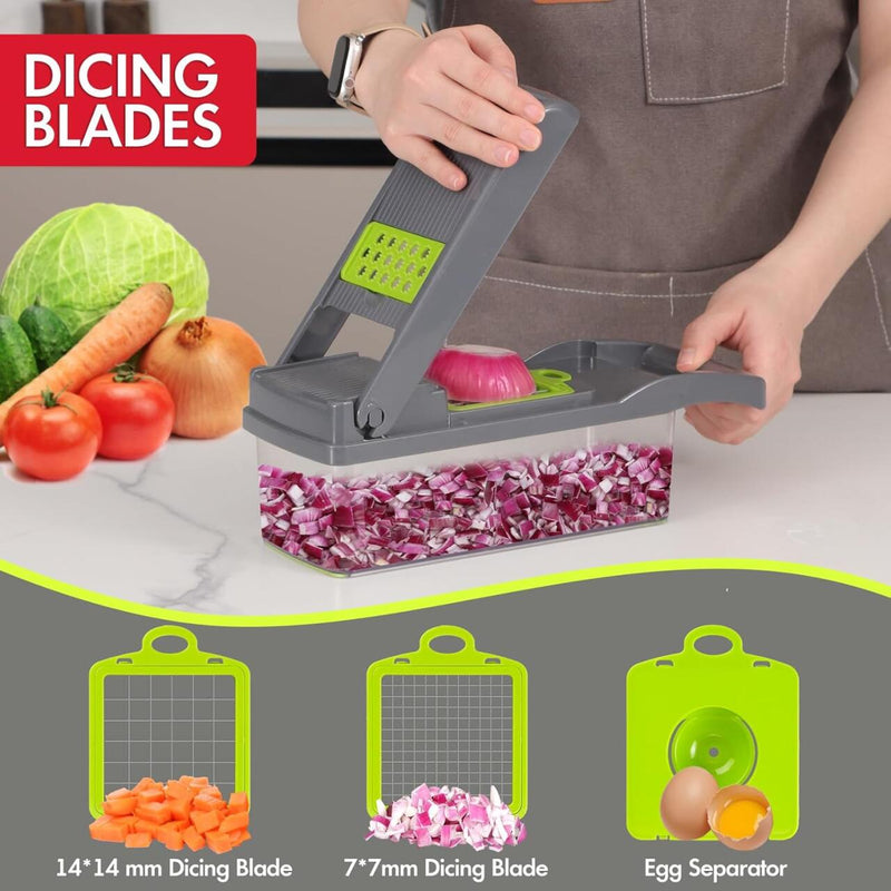 Picador de Verduras 14 em 1 – Corte como um Chef, sem esforço!