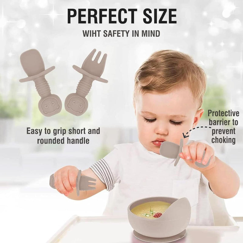 Kit de Talheres de Silicone para Bebê – 6 Peças