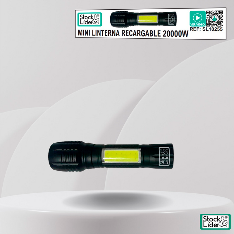 Mini Lanterna Recarregável 20000W – Potência de bolso para qualquer situação