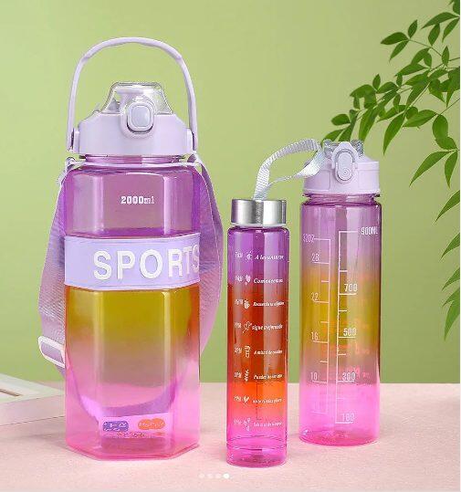 Pack 3 Garrafas de Água – 2000ml + 800ml + 280ml